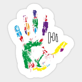 Colorful hand print Sticker